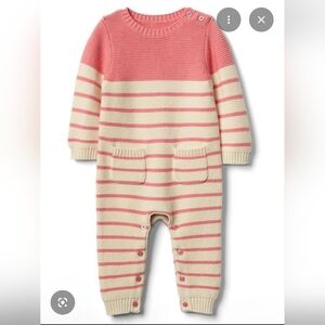 SOLD OUT Gap Pink Baby Brenan Striped One Piece - EUC 12-18M